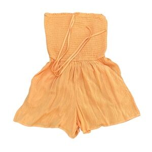 Wild Fable Women's Sleeveless Woven Smocked Romper Size XXS Mango Orange